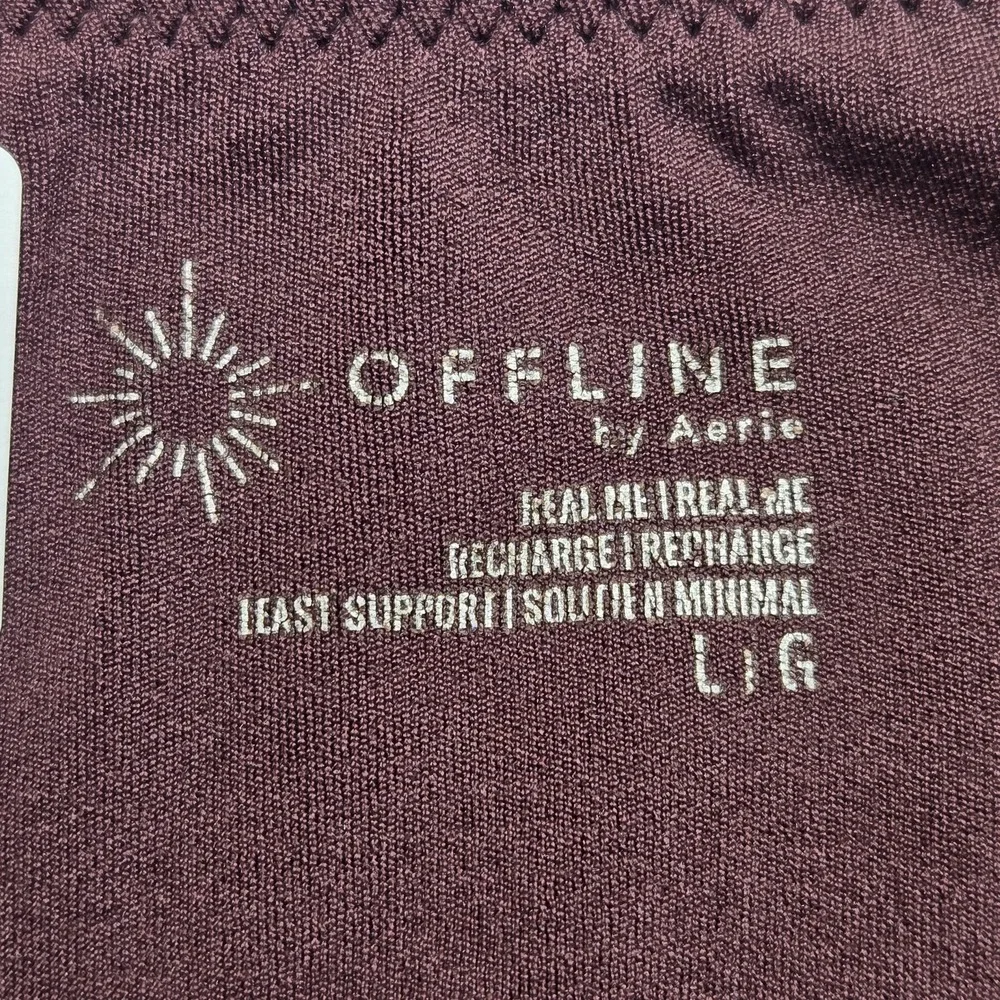 OFFLINE By Aerie Women Bra L/G Brown REAL ME Bralette Wireless Knit Strap